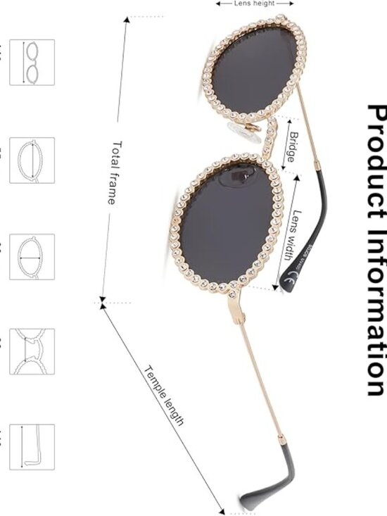 Oval Rhinestone Sunglasses
